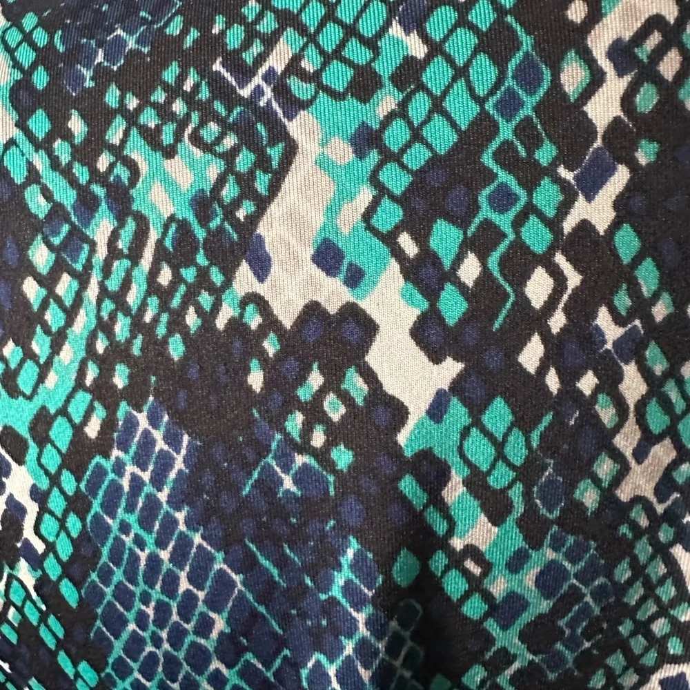 INC International Concepts Green and Blue Shirt Dress - Picture 3 of 4